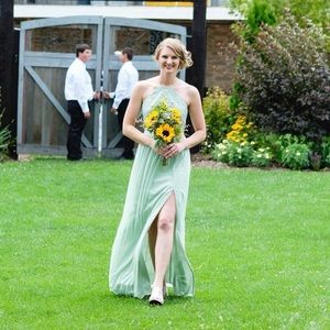 Lace High Neck Open Back Dress